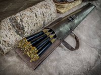 Шампуры звери в чехле Прайм элит (коричневый)