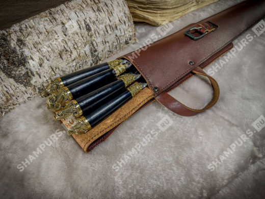 Шампуры звери в чехле Прайм элит (сандал)