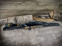 Шампуры Звери в чехле с ножом Кизляр (черный)