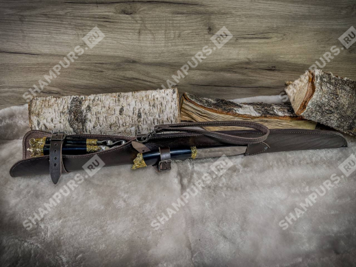 Шампуры Звери в чехле с ножом (коричневый)