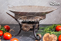 Сковорода Садж из нержавеющей стали 45 см на подставке Карфаген