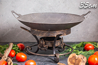 Сковорода Садж из стали 35 см на кованой подставке Кебаб