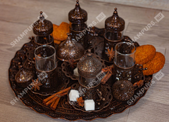 Восточный чайный сервиз на шесть персон с подносом