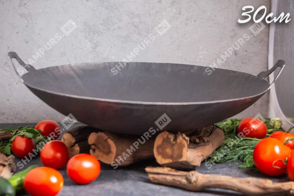 Wok стальной с двумя ручками 30 см