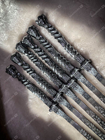 Кованые шампуры комплект 6 шт - Эльбрус (серебро)