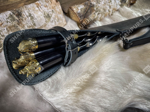 Шампуры Звери в чехле (черный)