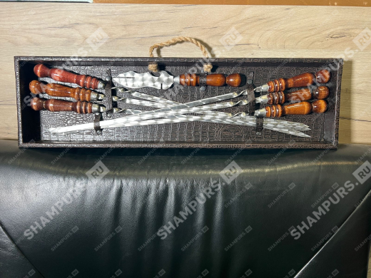 Подвесной пенал на 6 шампуров с ножом для мяса