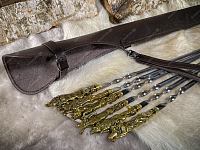 Шампуры звери цельное литье в чехле (коричневый)