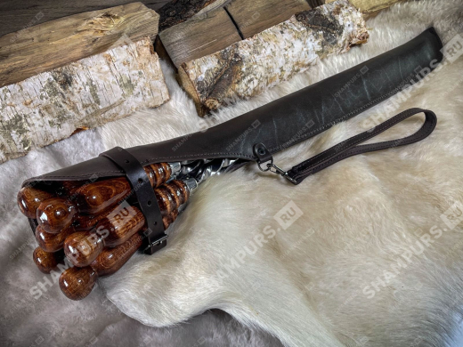 Профессиональные шампуры в чехле (коричневый)