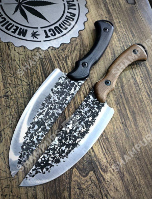 Нож Кухонный широкий темная ручка